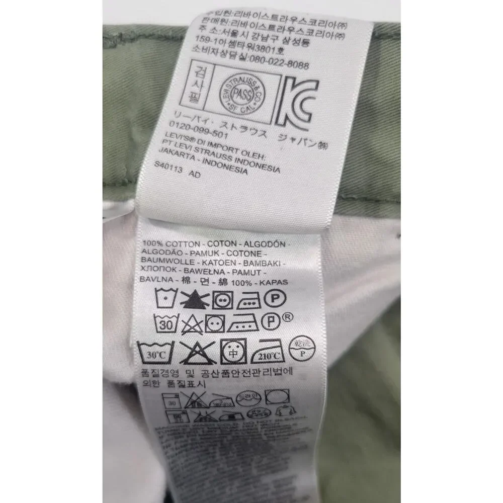 F8) Levi’s Strauss & Co. Men Olive Green Khaki Jeans Cotton 33x30